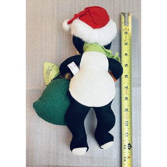VTG 1984 Annalee Mobilitee Panda Bear Santa Doll w/ Sack of Gifts W Tag Attached - Picture 7 of 10